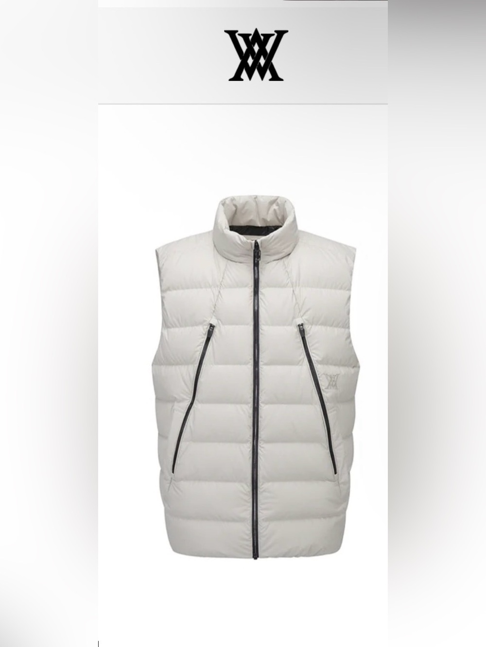 ANEW GOLF Men's Zipper Point Down Vest - Light Beige L $455